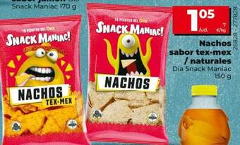Dia Nachos sabor tex-mex - naturales dia snack maniac oferta