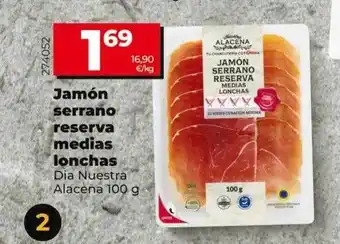 Dia Jamón serrano reserva medias lonchas oferta