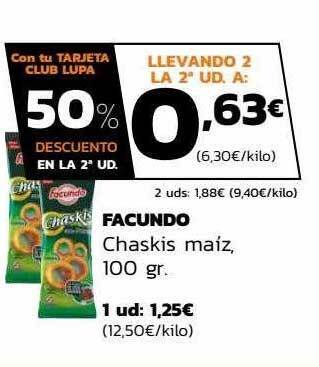 Supermercados Lupa Facundo chaskis maiz oferta