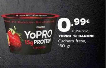 Supermercados Lupa Yopro de danone cuchara fresa oferta
