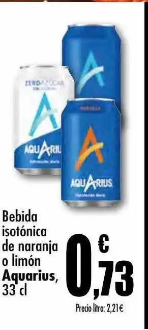 Unide Supermercados Bebida isotónica de naranja o limón aquarius oferta