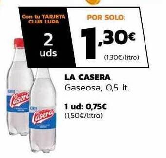 Supermercados Lupa La casera gaseosa oferta