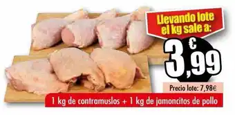 Unide Supermercados 1 kg de contramuslos + 1 kg de jamoncitos de pollo oferta