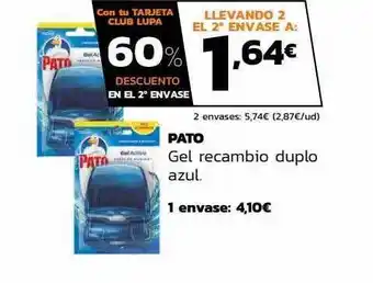 Supermercados Lupa Pato gel recambio duplo azul oferta