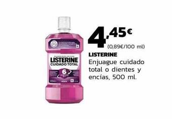 Supermercados Lupa Listerine enjuague cuidado total o dientes y encias oferta