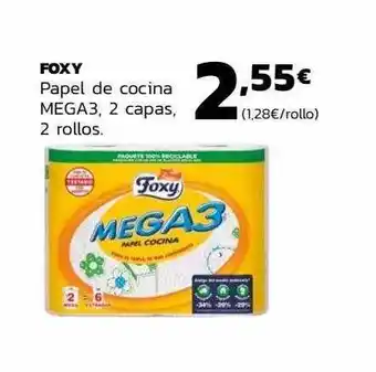 Supermercados Lupa Foxy papel de cocina mega3 2 capas oferta