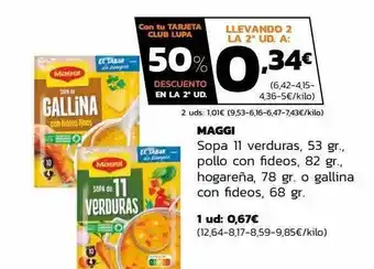 Supermercados Lupa Maggi sopa 11 verduras pollo con fideos hogareña o gallina con fideos oferta