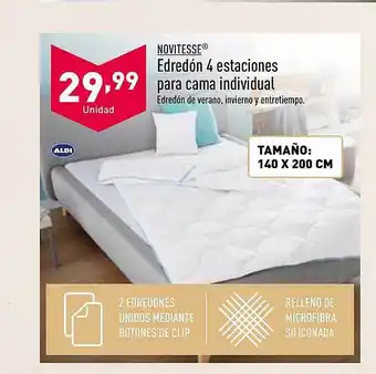 ALDI Novitesse edredón 4 estaciones para cama individual oferta