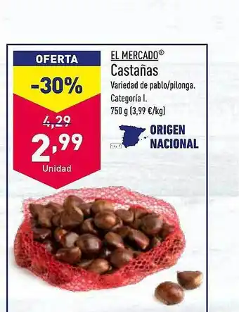 ALDI El mercado castañas oferta