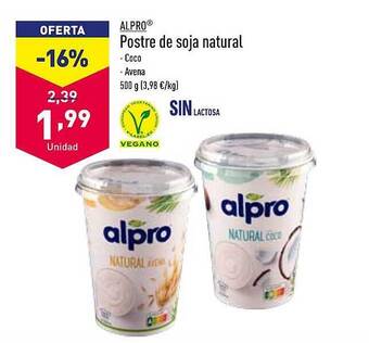 ALDI Alpro postre de soja natural oferta