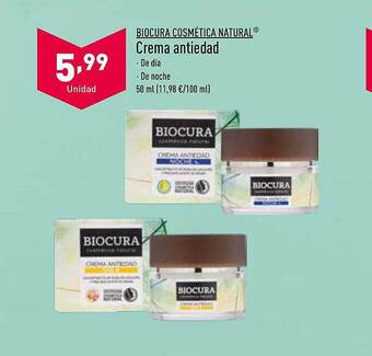 ALDI Biocura cosmética natural crema antiedad oferta