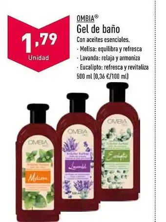 ALDI Ombia gel de baño oferta