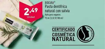 Biocura pasta dentífrica natural con salvia