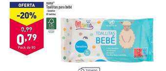 ALDI Mamia toallitas para bebé oferta