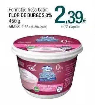 Formatge fresc batut flor de burgos 0%