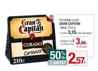 Condis 50% dte 2a unitat formatge curat gran capitán oferta