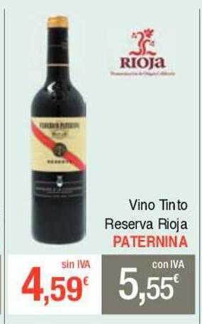 Masymas Vino tinto reserva rioja paternina oferta