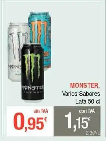 Masymas Monster varios sabores lata oferta