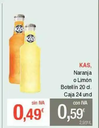 Masymas Kas naranja o limón botellin caja 24 oferta