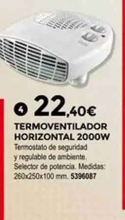 BigMat La Plataforma Termoventilador horizontal 2000w oferta
