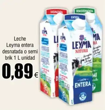 FROIZ Leche Leyma Entera Desnatada o Semo Brik 1L Unidad oferta