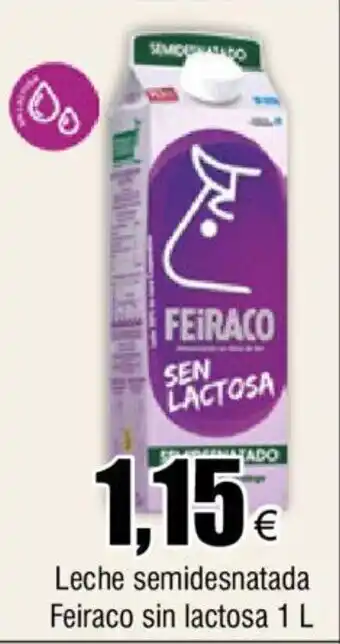 FROIZ Leche Semidesnatada Feiraco Sin Lactosa 1L oferta