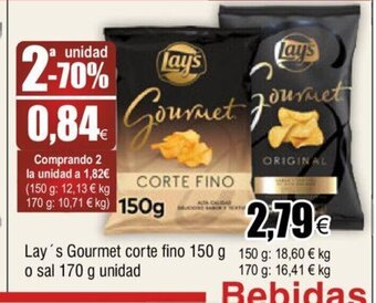 FROIZ Lay's Gourmet Corte Fino 150g o Sal 170g Unidad oferta