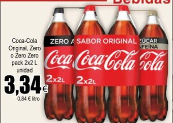 FROIZ Coca-Cola Original, Zero o Zero Zero Pack 2x2 L Unidad oferta