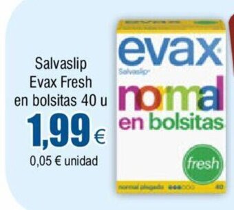 FROIZ Salvaslip Evax Fresh En Bolsitas 40 u oferta