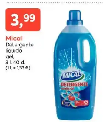 Suma Supermercados Mical Detergente Líquido Gel 3 L 40cl oferta