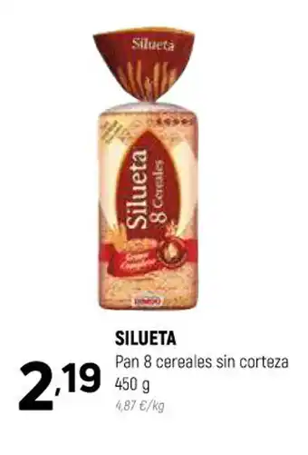 Coviran Silueta Pan 8 Cereales Sin Corteza 450g oferta