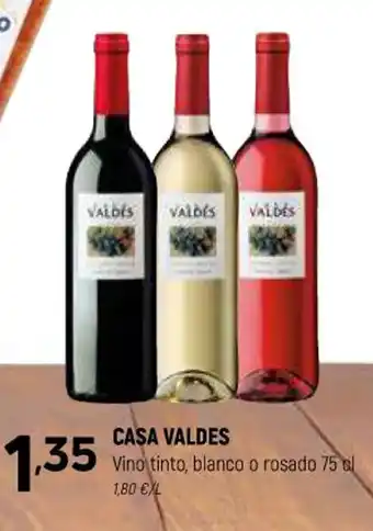 Coviran Casa Valdes Vino Tinto, Blanco o Rosado 75cl oferta