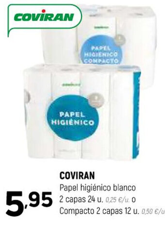Coviran Coviran Papel Higiénico Blanco 2 Capas 24u oferta