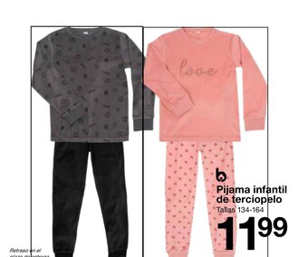 Zeeman Pijama Infantil de Terciopelo oferta