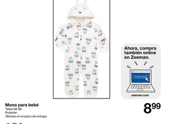 Zeeman Mono para bebe oferta
