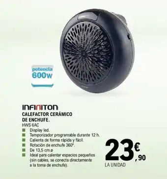 E.Leclerc Calefactor Ceramico de Enchufe oferta