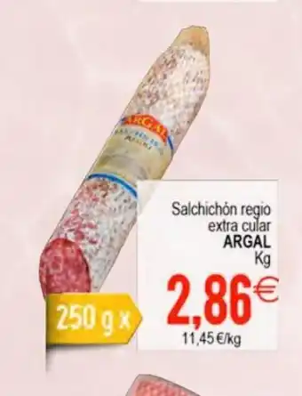 Plenus Supermercados Salchichón Regio Extra Cutar Argal oferta