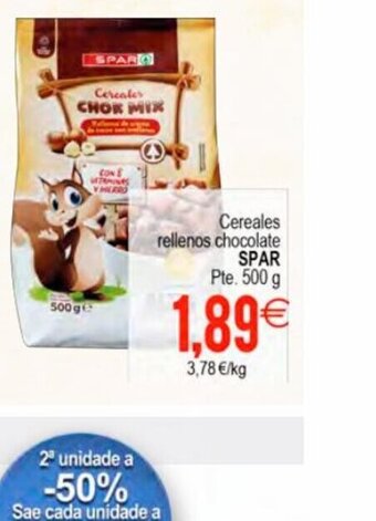 Plenus Supermercados Cereales Rellenos Chocolate Spar oferta
