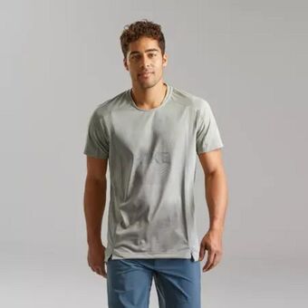 Decathlon Camiseta de montaña y trekking manga corta hombre quechua mh500 caqui oferta