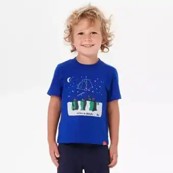 Decathlon Camiseta de montaña y trekking manga corta niños 2-6 años quechua mh100 azul oferta