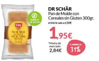 PrimaPrix Dr. Schár Pan de Molde con Cereales sin Gluten 300gr oferta