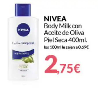 PrimaPrix Nivea Body Milk con Aceite de Oliva Piel Seca 400ml oferta