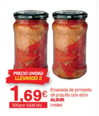 Supermercados Plaza Alsur Ensalada de pimiento de piquillo con atún 300grs oferta