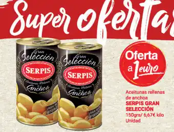 Supermercados Plaza Serpis Gran Selección Aceitunas rellenas de anhoa 150grs oferta