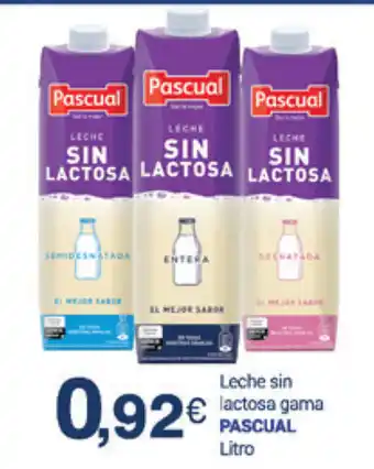 Supermercados Plaza Pascual Leche sin lactosa gama oferta