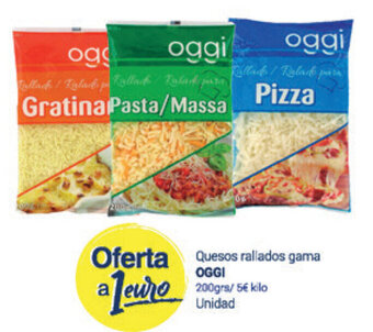 Supermercados Plaza Oggi Quesos rallados gama 200grs oferta