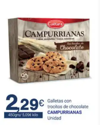 Supermercados Plaza Campurrianas Galletas con trocitos de chocolate 450grs oferta