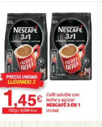 Supermercados Plaza Nescafé 3 en 1 café soluble con leche y azucar oferta