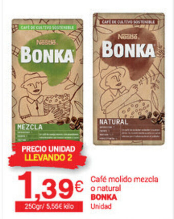 Supermercados Plaza Bonka Cafè molido mezcla o natural 250grs oferta