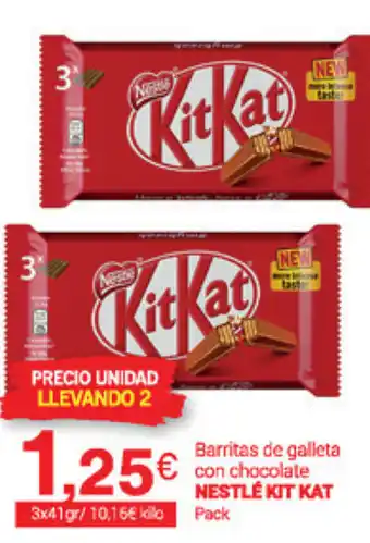 Supermercados Plaza Nestle Kit Kat Barritas de galleta con chocolate 3x41gr oferta